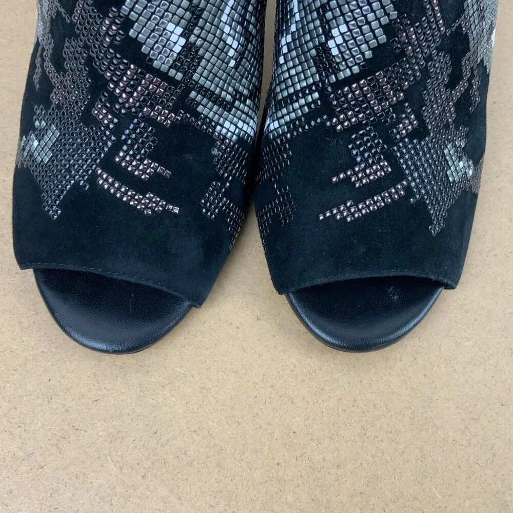 Donald J Pliner Elora Suede Brocade Mule in Black Sz 9M - Picture 14 of 16